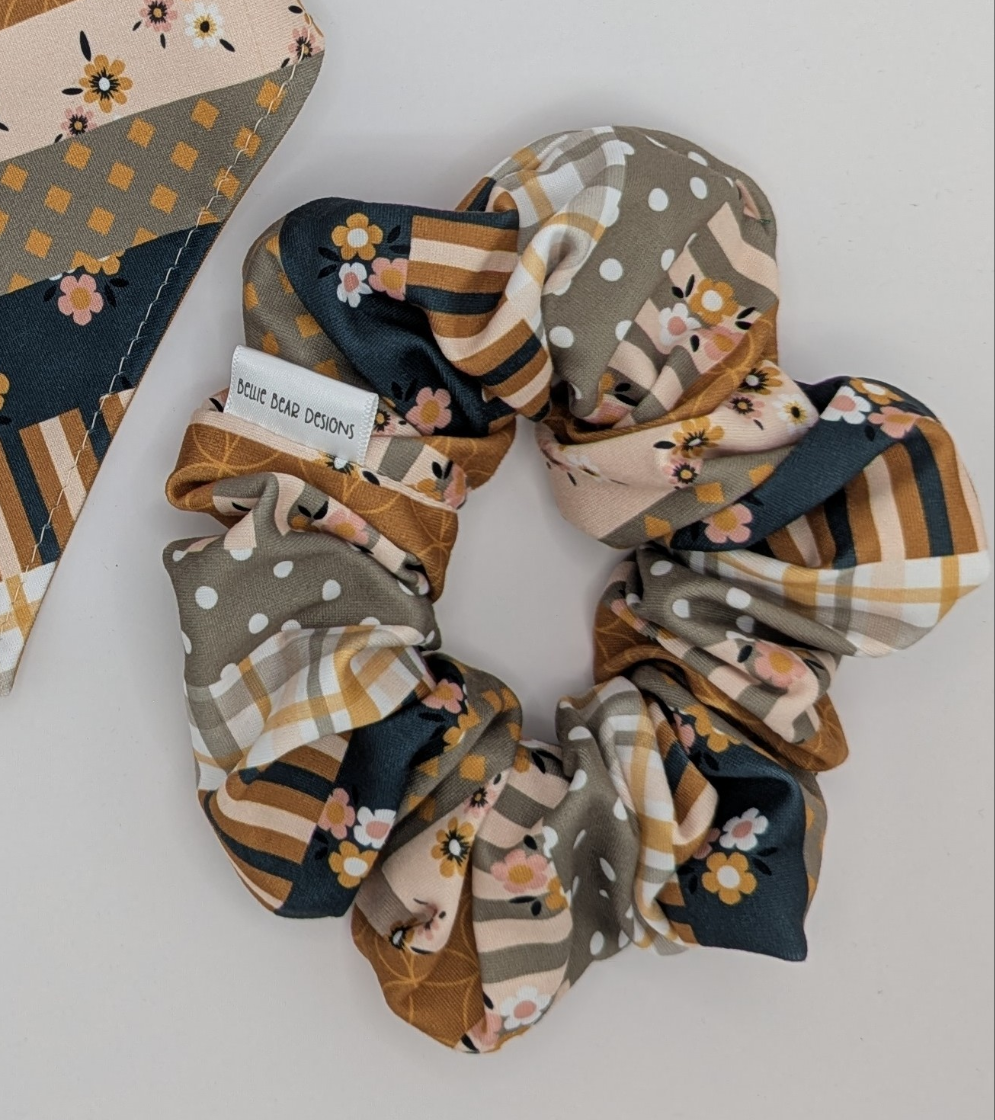 Boho Floral Hair Scrunchie