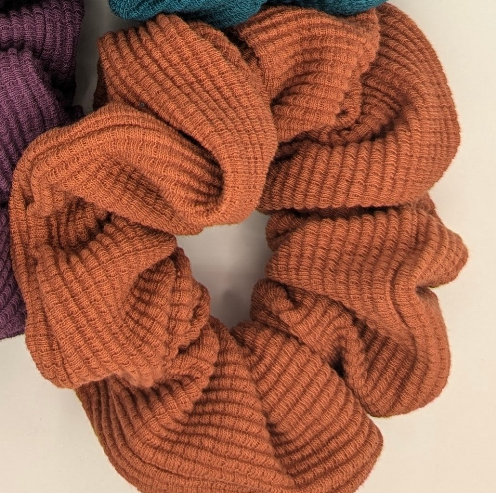Fall Box Waffle texture Hair Scrunchie
