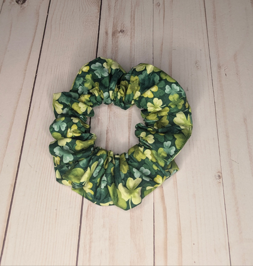 Lucky Clover Hair Scrunchie