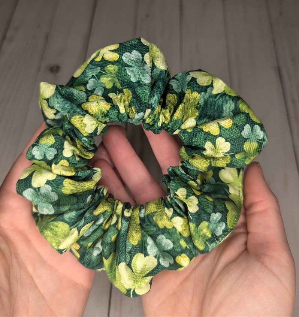 Lucky Clover Hair Scrunchie