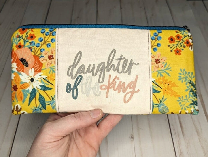 Bright Yellow Floral Clutch Bag