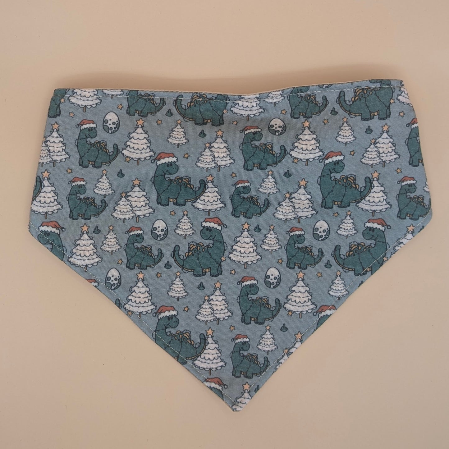 Dino Christmas Tree (cream) Scrunchie Bandana