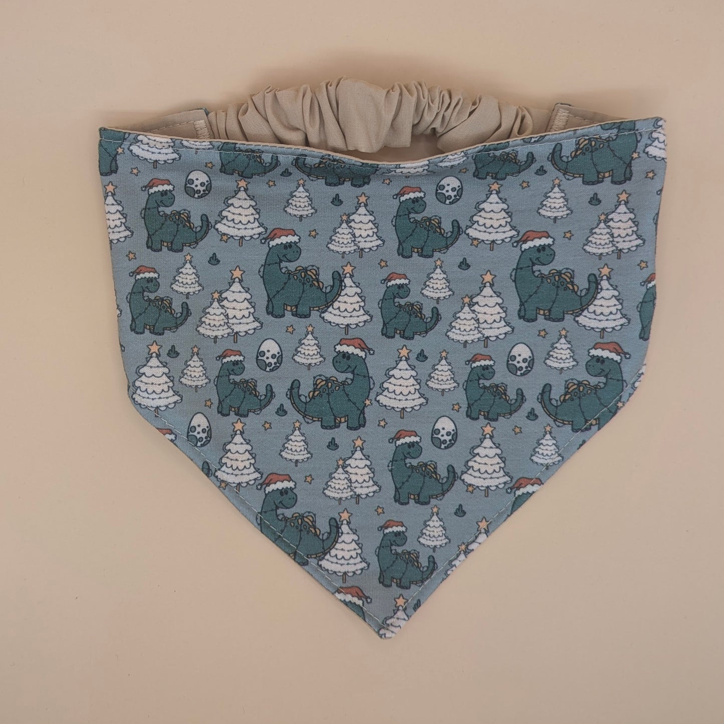 Dino Christmas Tree (cream) Scrunchie Bandana