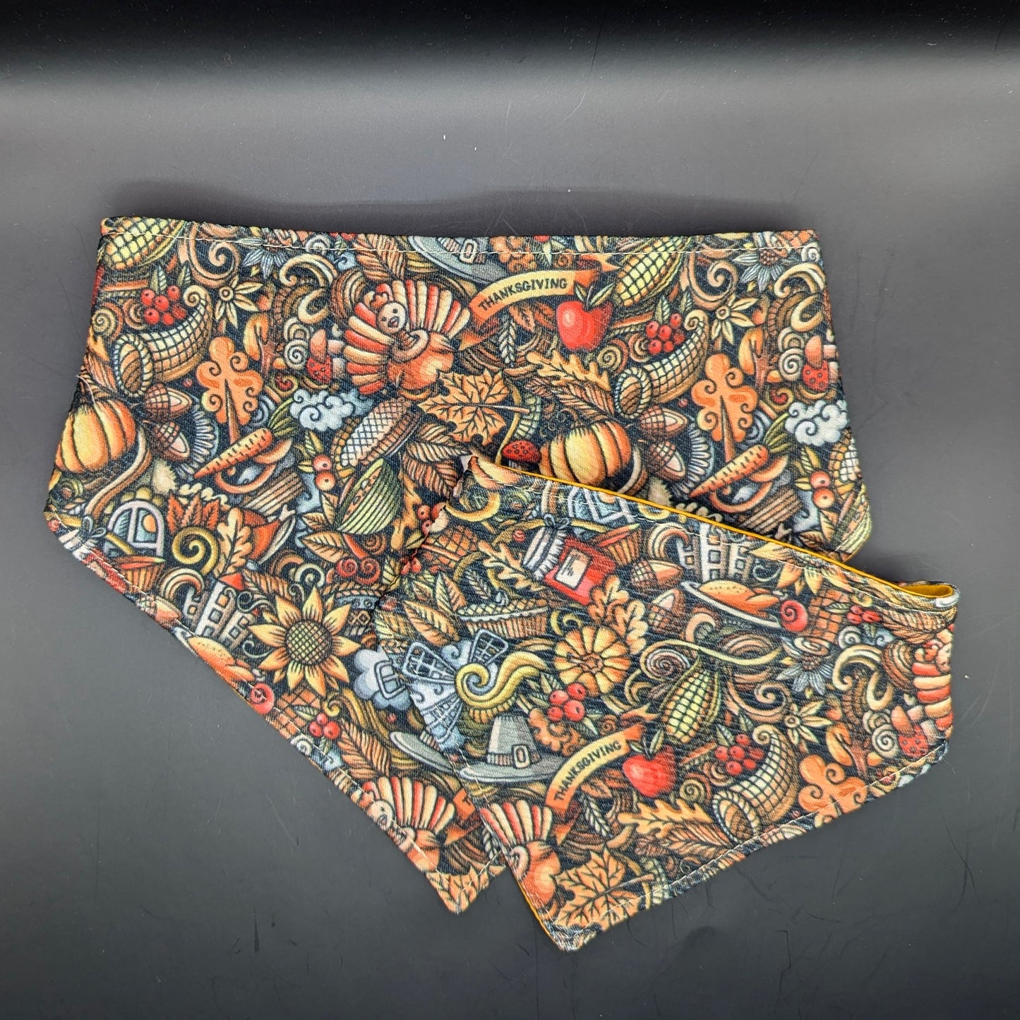 Thanksgiving Doodles Scrunchie Bandana