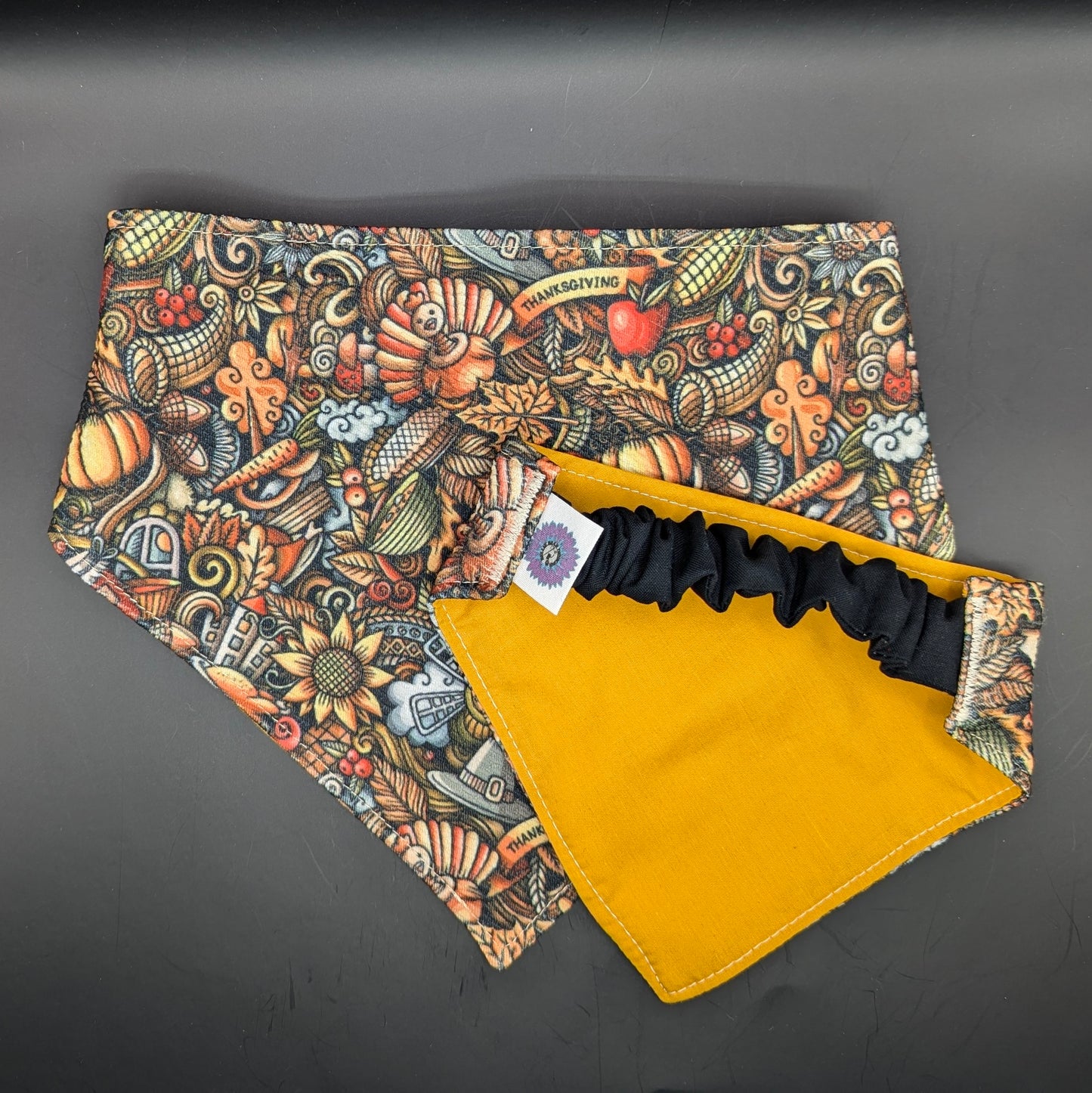 Thanksgiving Doodles Scrunchie Bandana