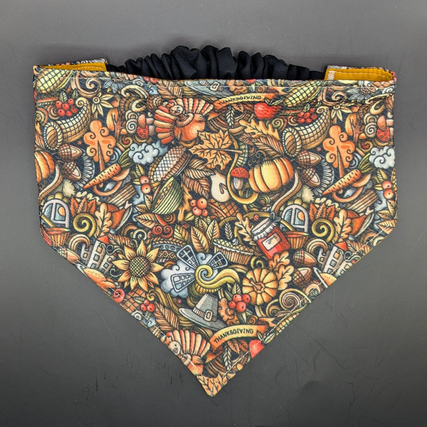 Thanksgiving Doodles Scrunchie Bandana