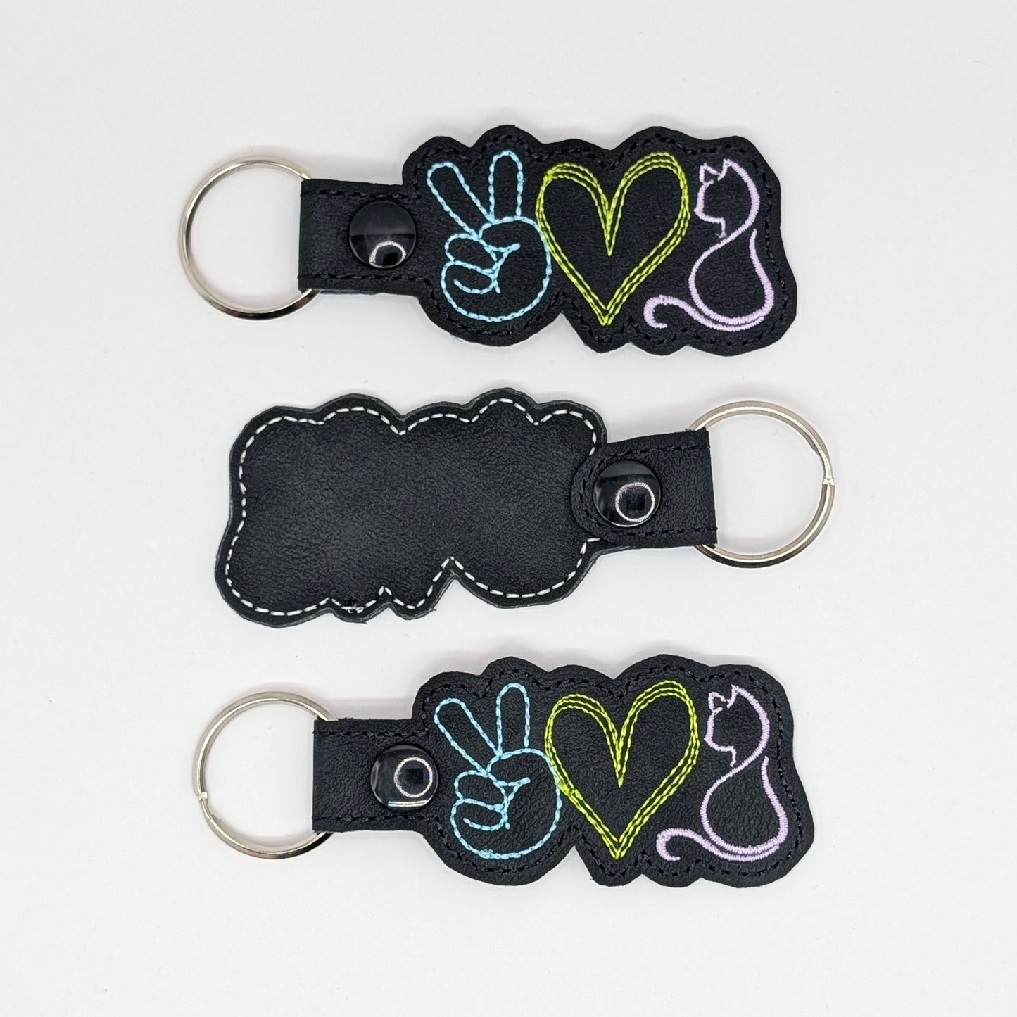 Peace Love Cat Keychains