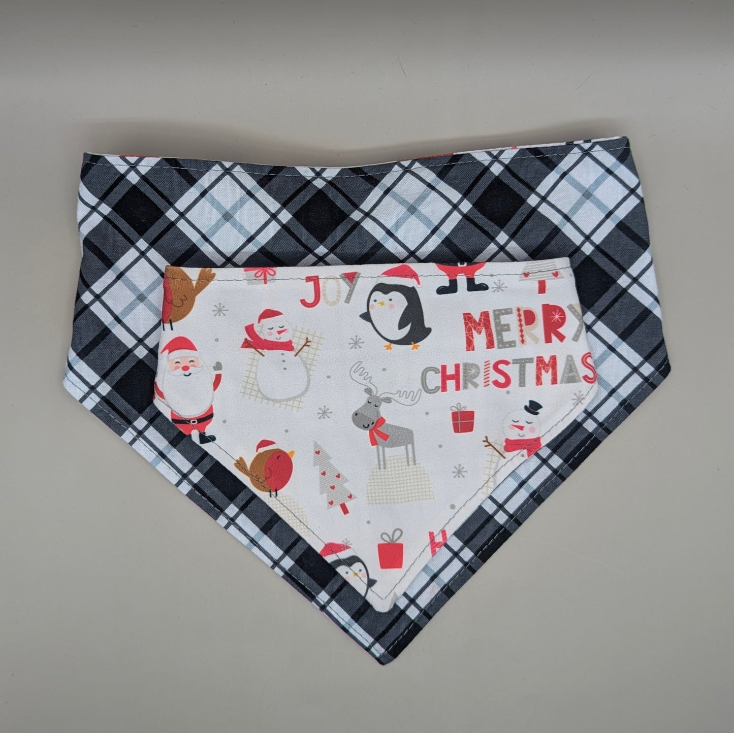 Merry Christmas Scrunchie Bandana- Reversible