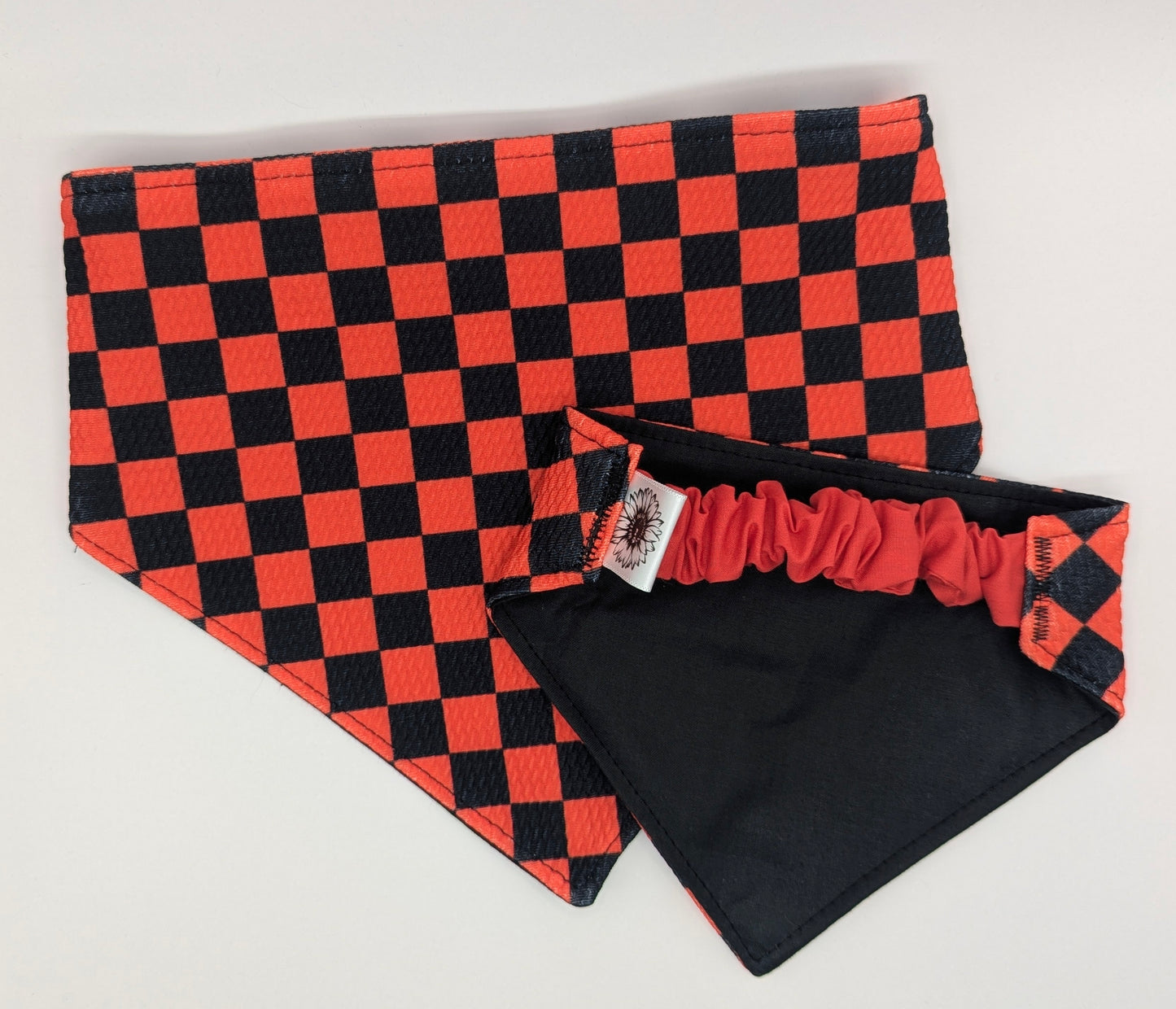 Red checkers Scrunchie Pet Bandana