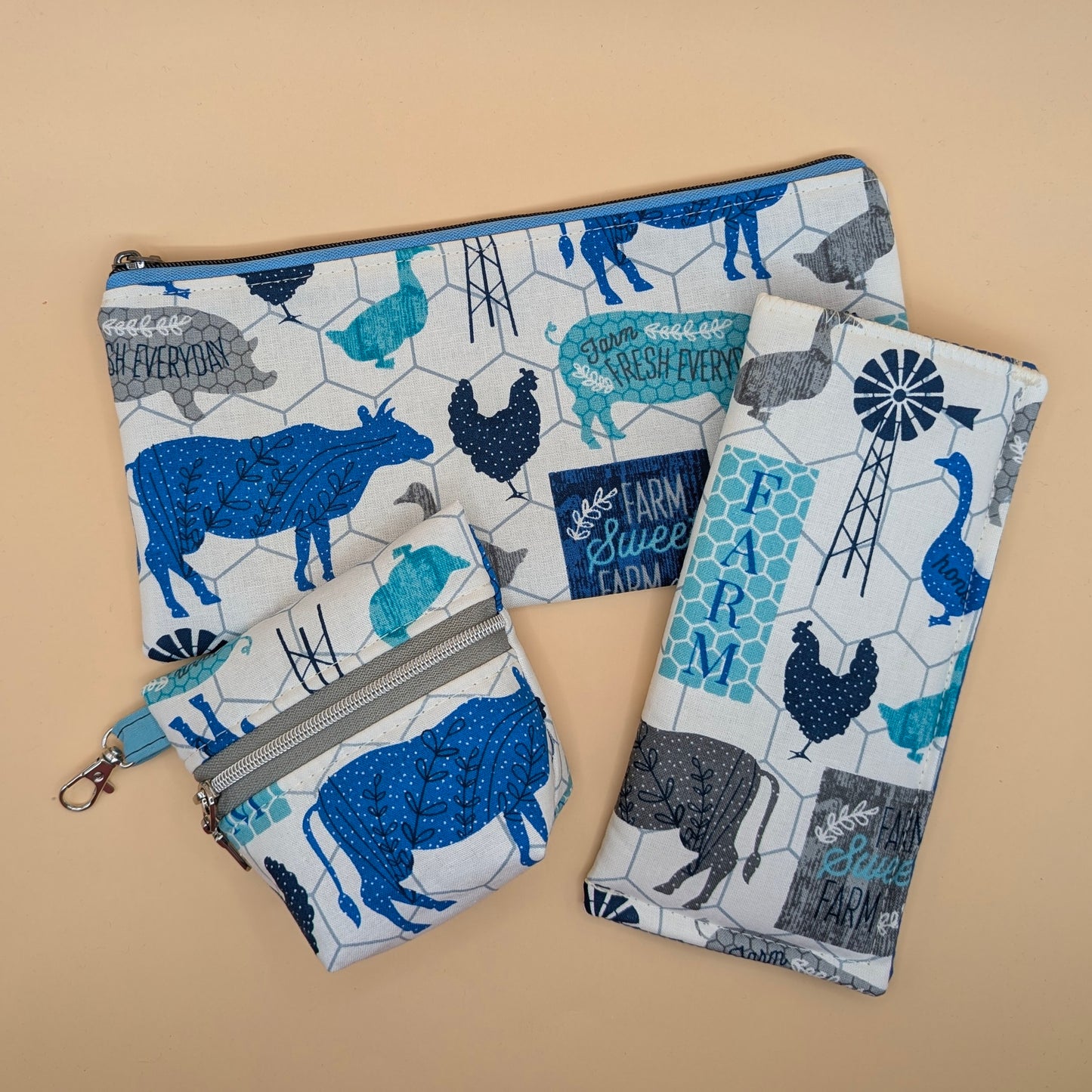 Blue Farm Animals Eyeglass holders