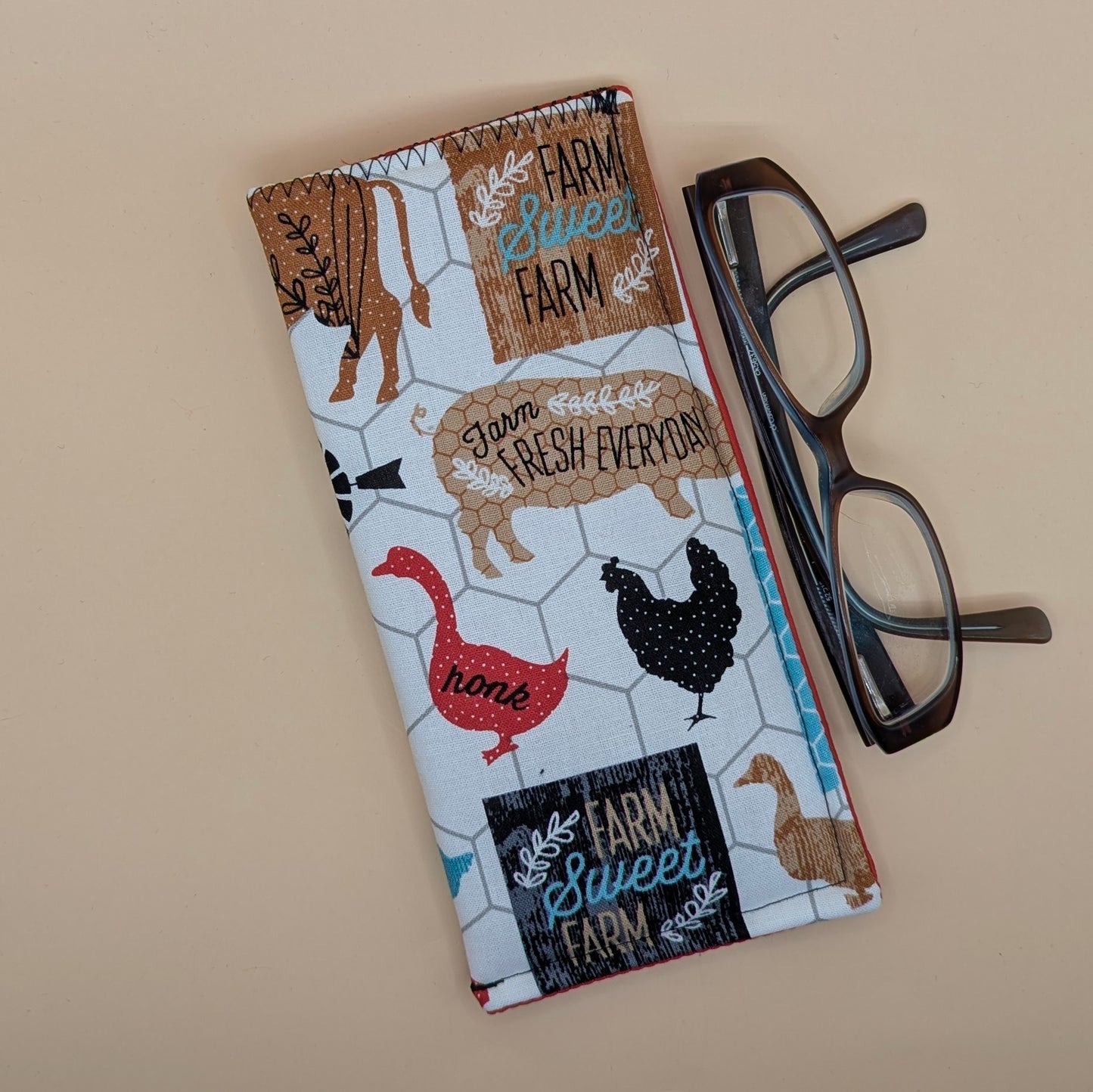 Red Farm Animals Eyeglass holders