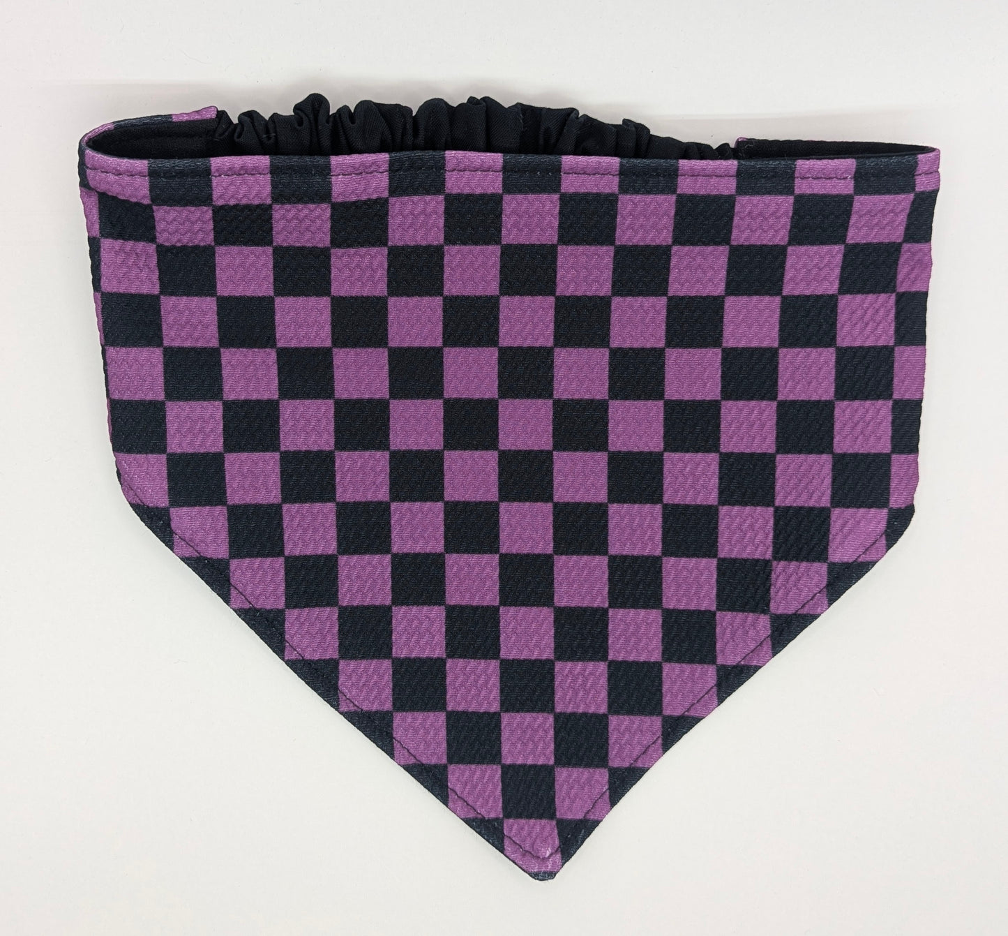 Purple checkers Scrunchie Pet Bandana