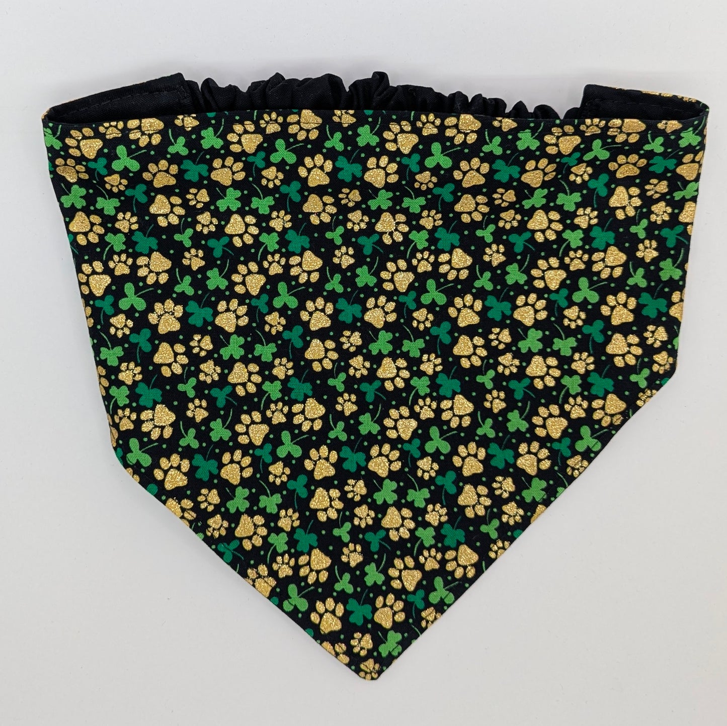 Golden Lucky Paw Scrunchie Pet Bandana