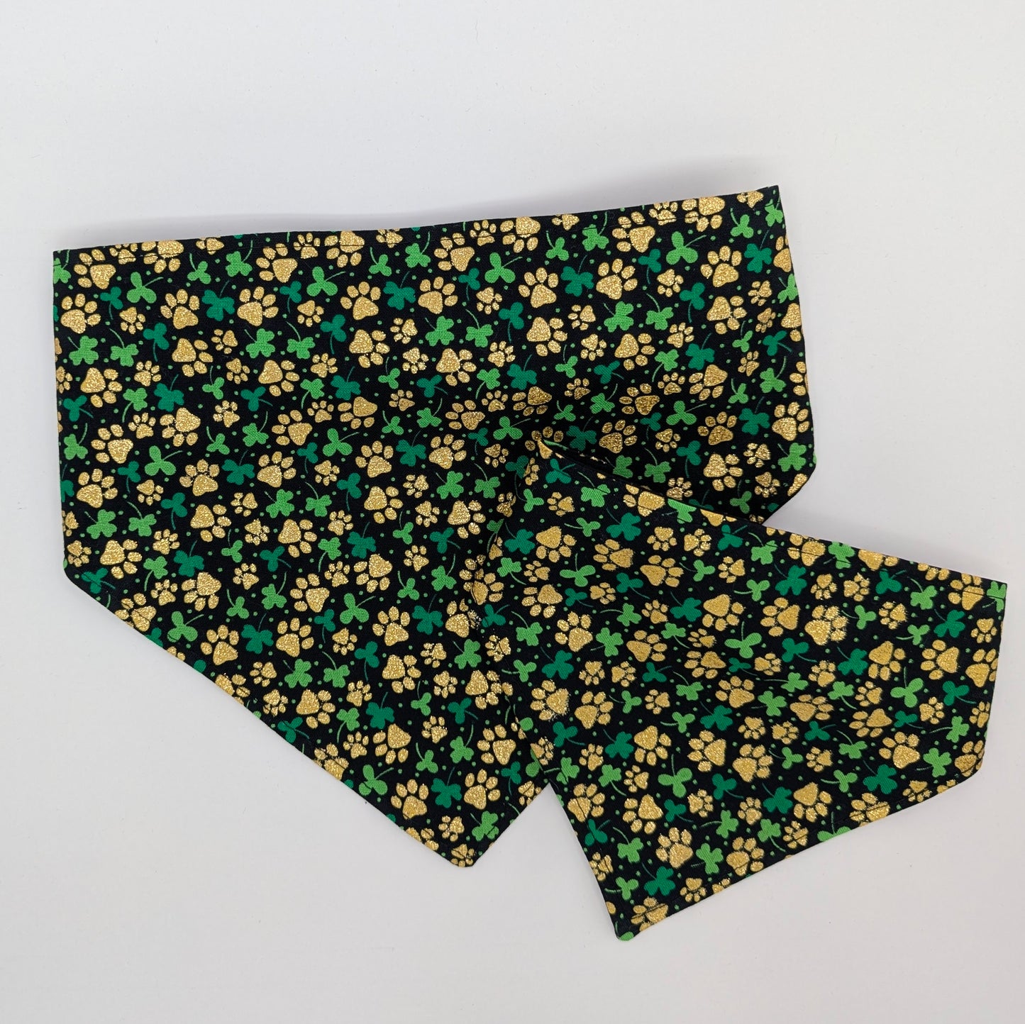 Golden Lucky Paw Scrunchie Pet Bandana