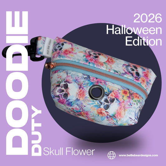 Doodie Duty Bags- Skull Flower (New Design)