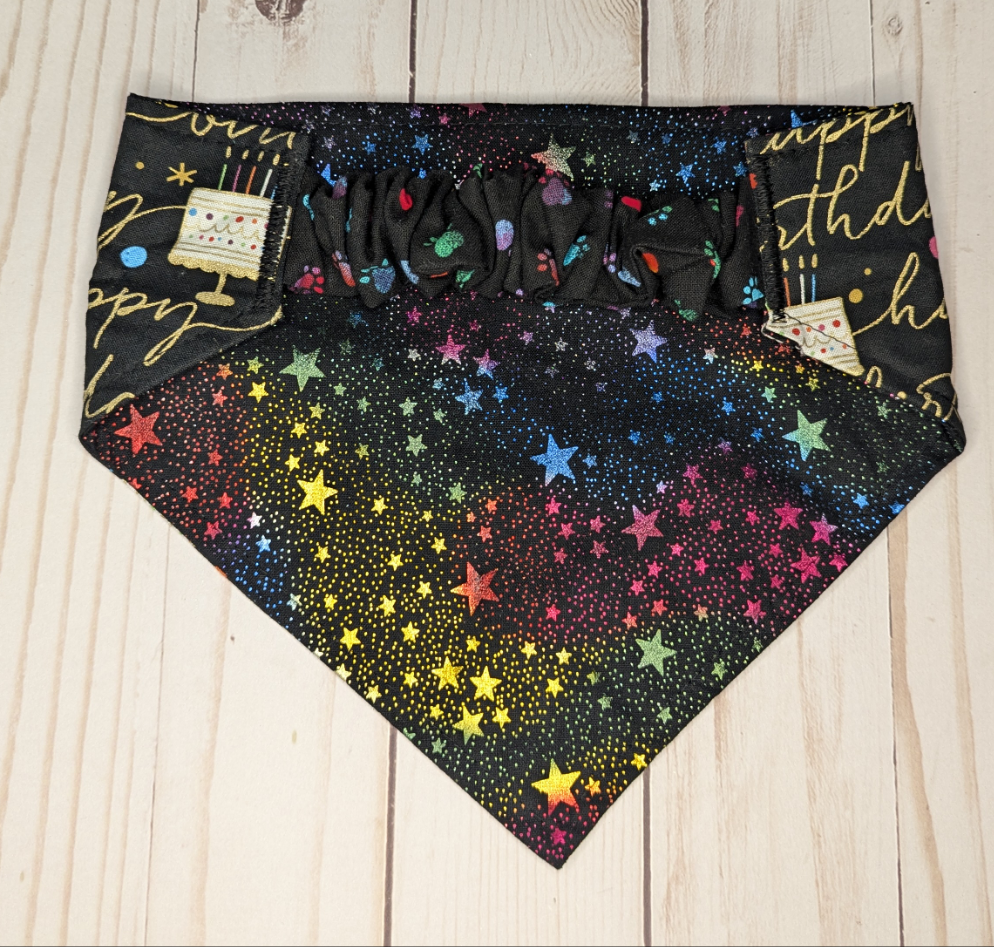 Happy Birthday Scrunchie Bandana-Reversible