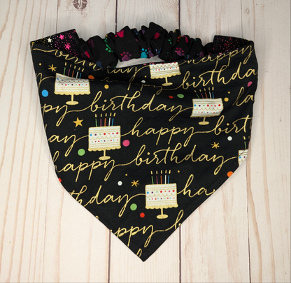 Happy Birthday Scrunchie Bandana-Reversible