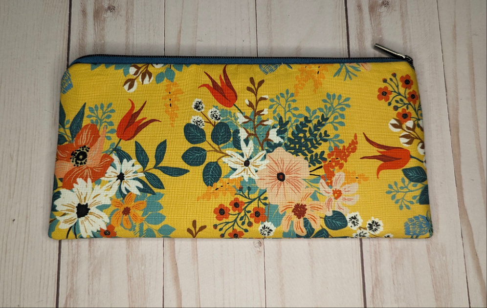 Bright Yellow Floral Clutch Bag