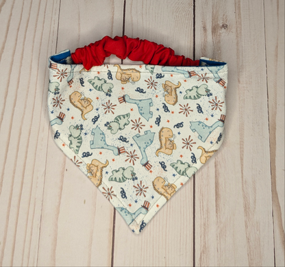 Patriotic Dinos Scrunchie bandana