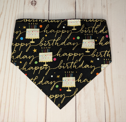 Happy Birthday Scrunchie Bandana-Reversible