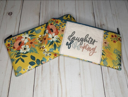 Bright Yellow Floral Clutch Bag