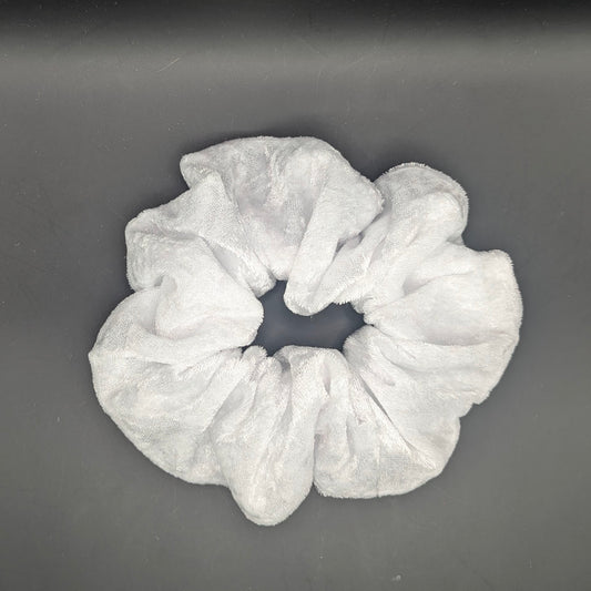 White Velvet hair scrunchie