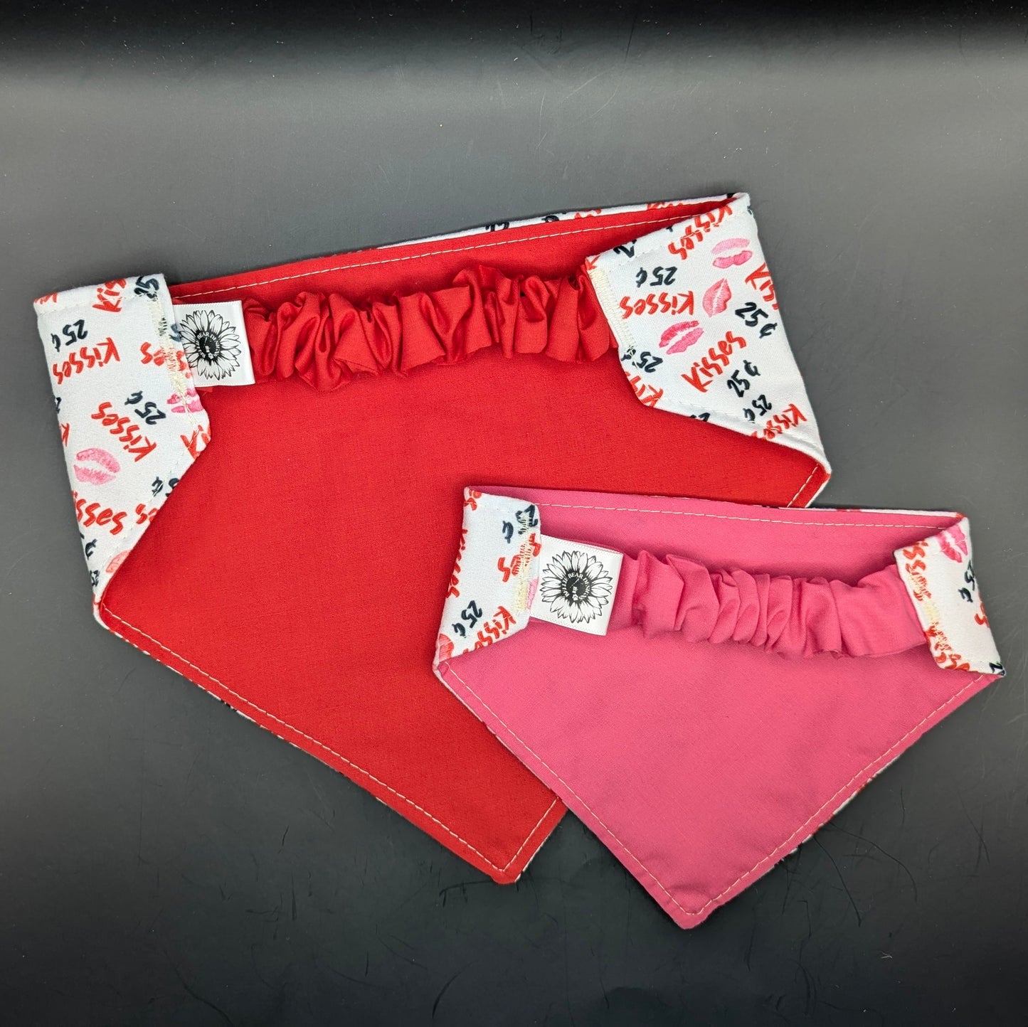25¢ Kisses Valentine's Day Scrunchie Pet Bandana