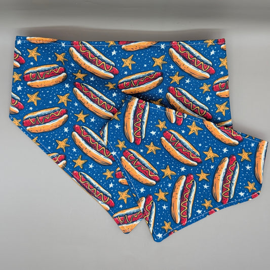Scrunchie Pet Bandana - Hotdog and Stars