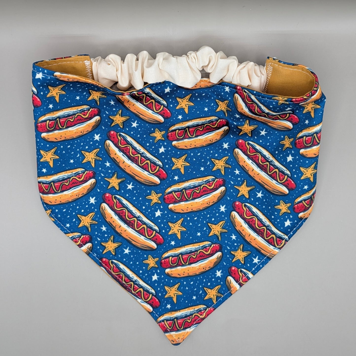Scrunchie Pet Bandana - Hotdog and Stars