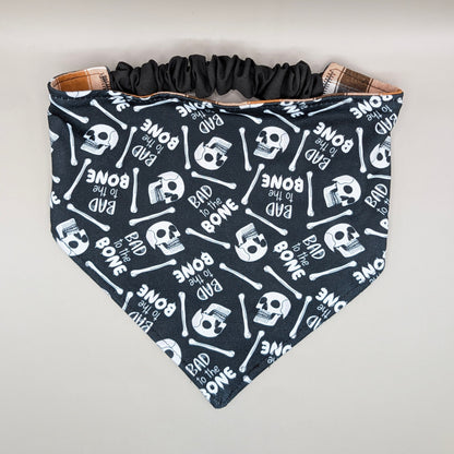 Reversible Scrunchie Bandana- Bad to the Bone/plaid