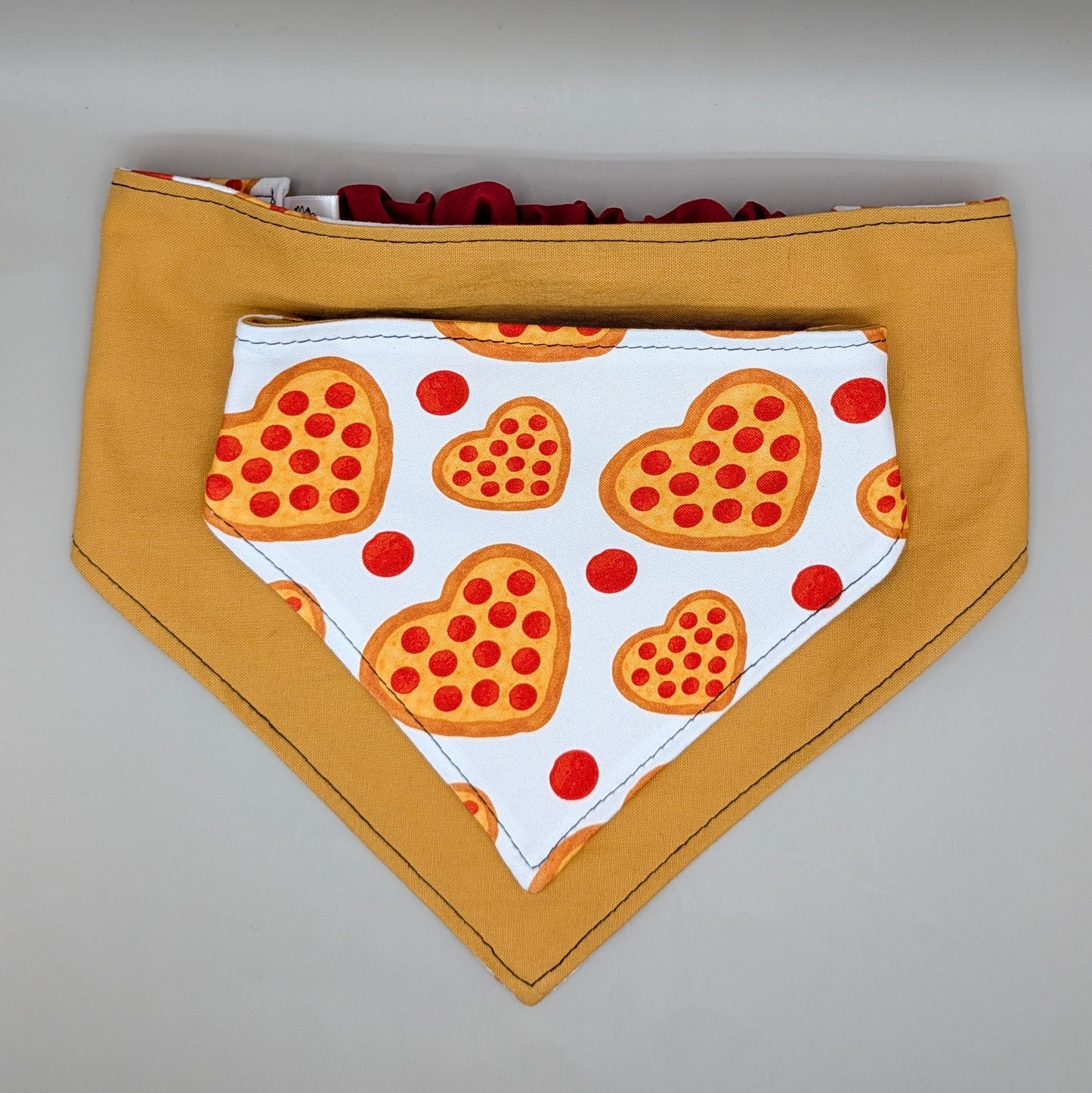 Scrunchie Bandanas (single side)- Pizza my Heart