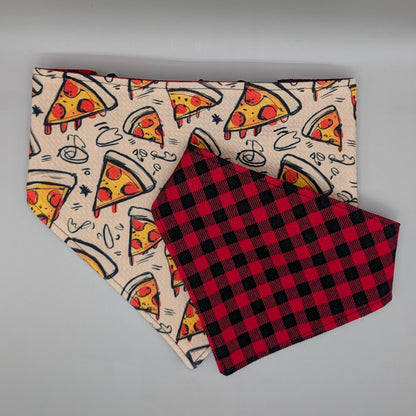 Reversible Scrunchie Bandana- Sketchy Pizza