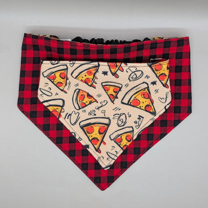 Reversible Scrunchie Bandana- Sketchy Pizza