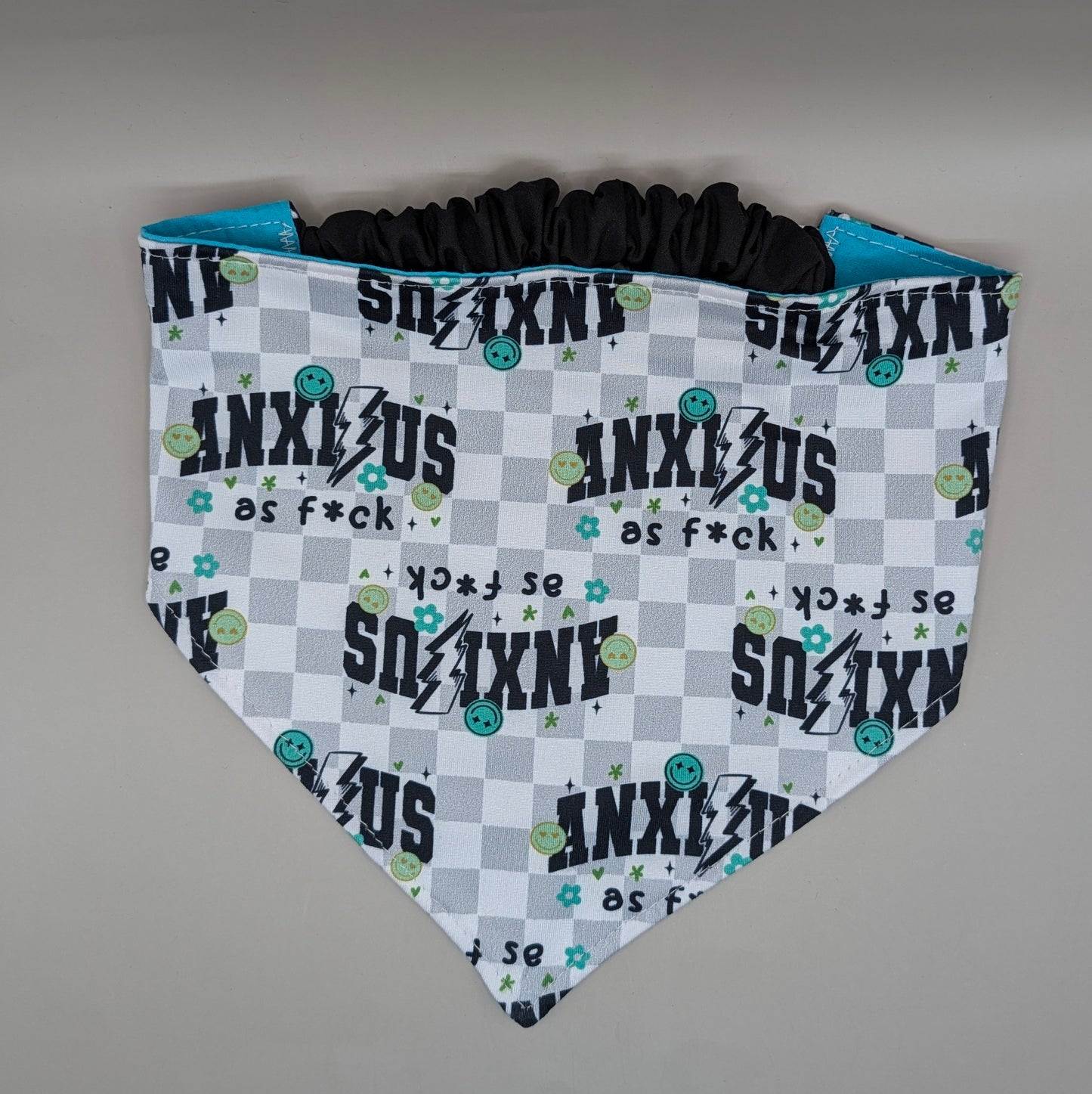 Scrunchie Bandanas (single side)- Anxious AF