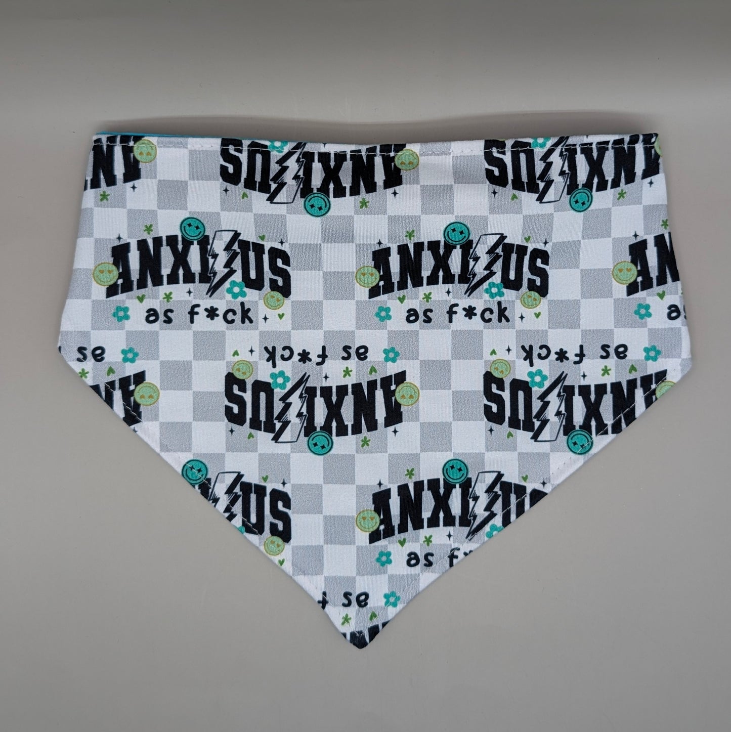 Scrunchie Bandanas (single side)- Anxious AF