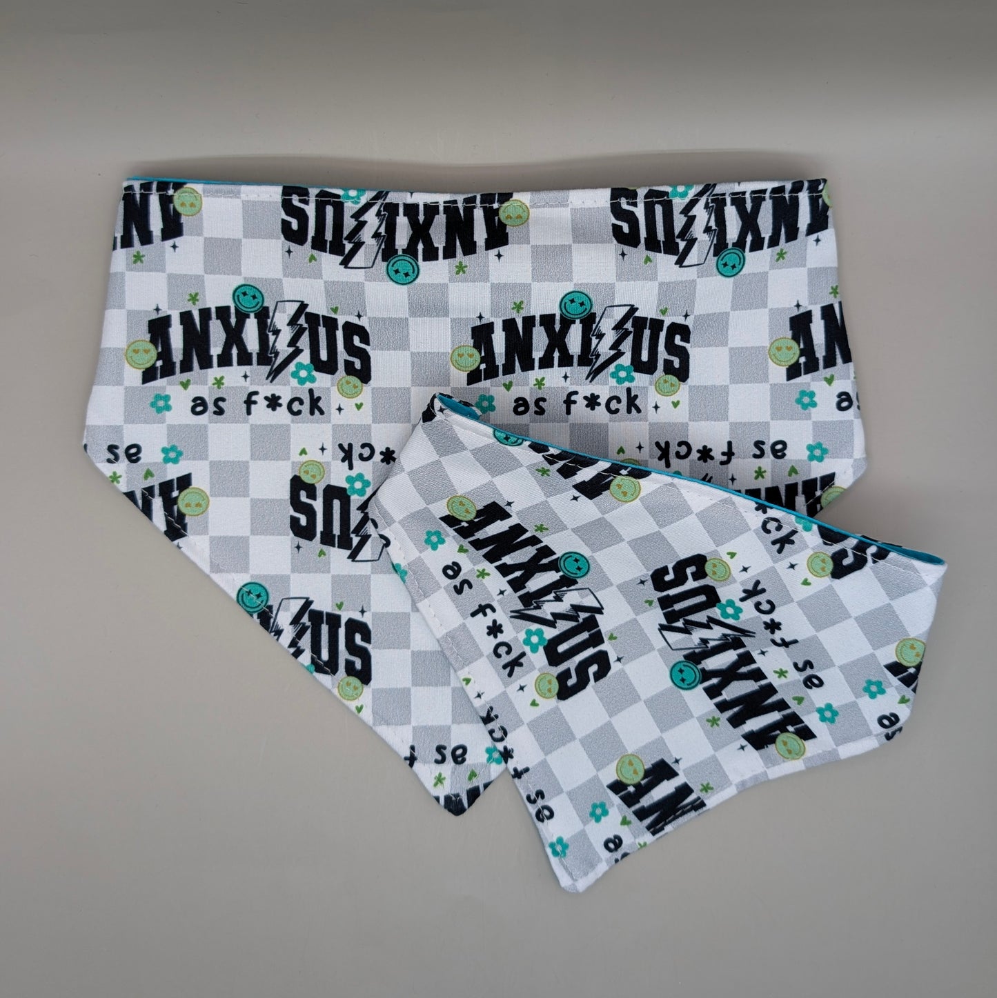 Scrunchie Bandanas (single side)- Anxious AF