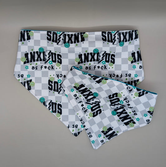 Scrunchie Bandanas (single side)- Anxious AF