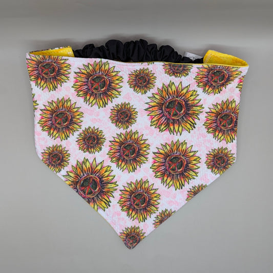 Scrunchie Bandanas (single side)- Sunflower Peace