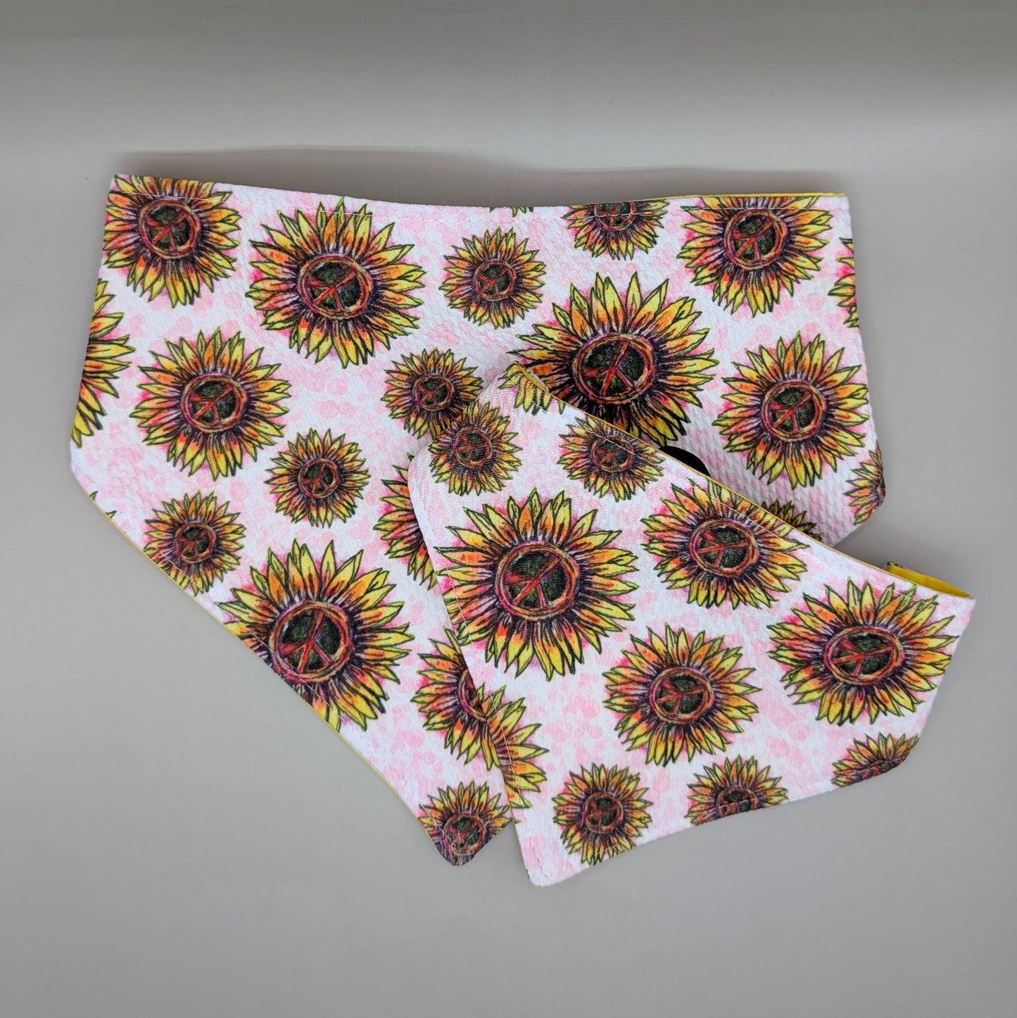 Scrunchie Bandanas (single side)- Sunflower Peace