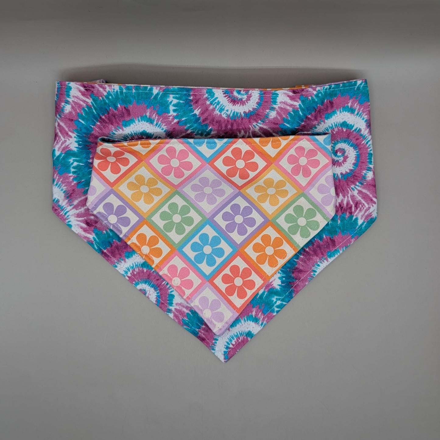 Reversible Scrunchie Bandana- Retro Tie-dye
