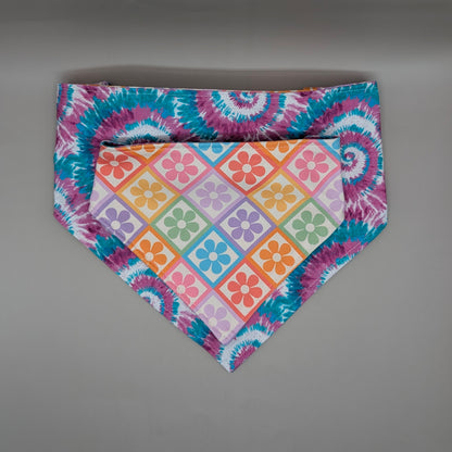 Reversible Scrunchie Bandana- Retro Tie-dye
