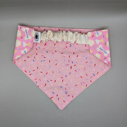 Pink Barkday Scrunchie Bandana-Reversible
