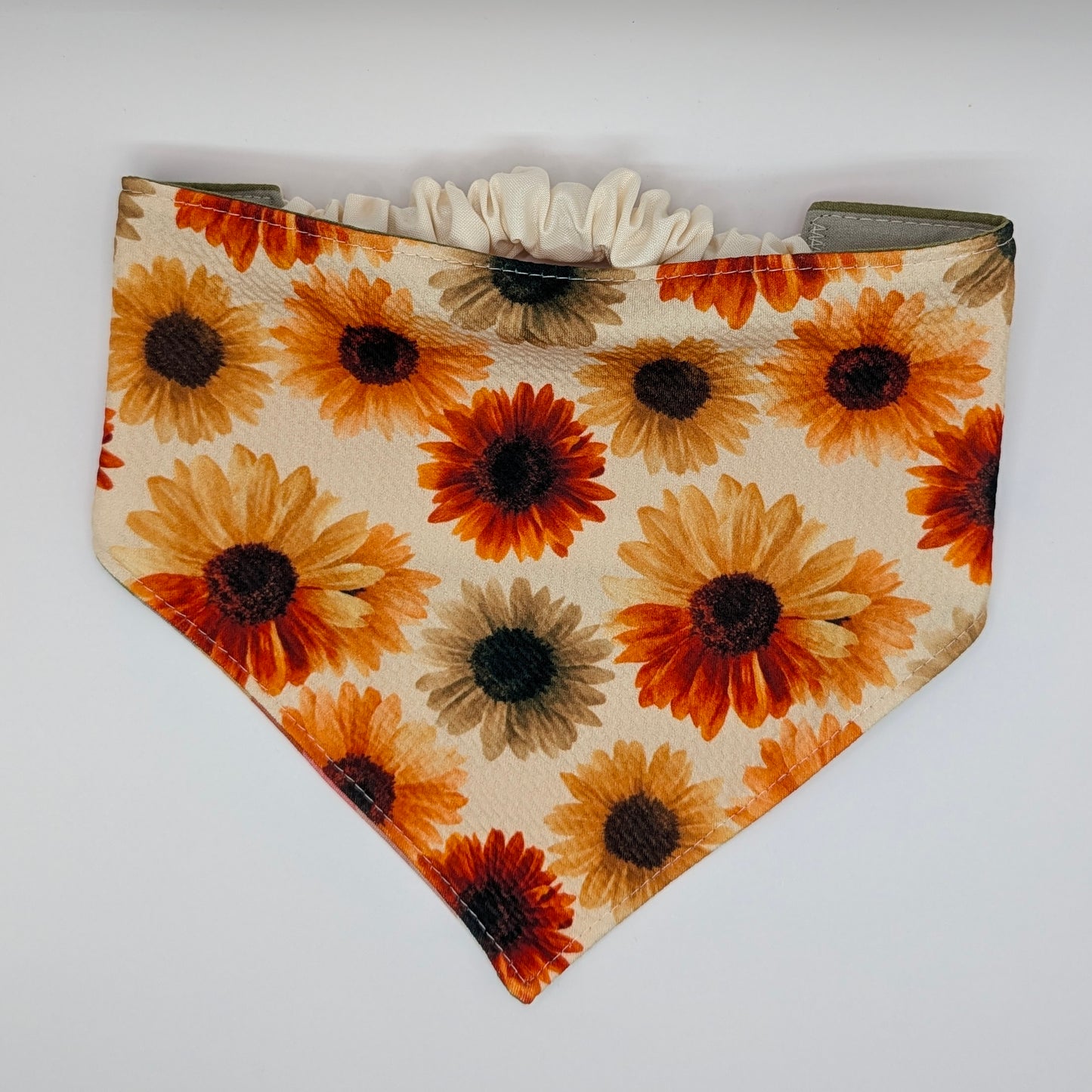 Reversible Scrunchie Bandana- Fall Sunflower