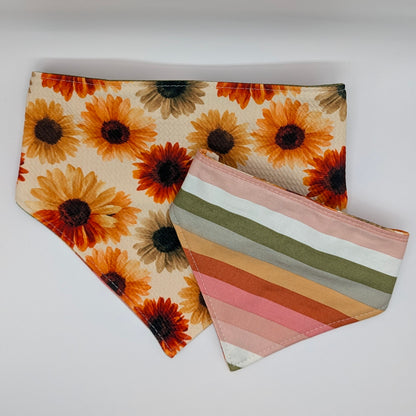 Reversible Scrunchie Bandana- Fall Sunflower