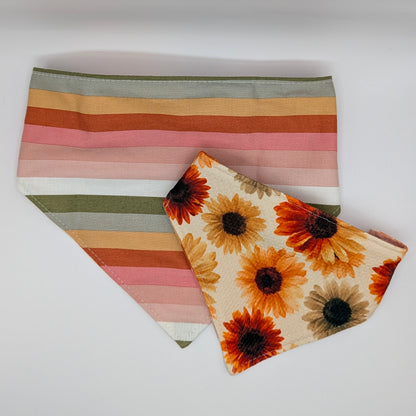 Reversible Scrunchie Bandana- Fall Sunflower