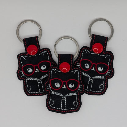 Reading Cat Keychains