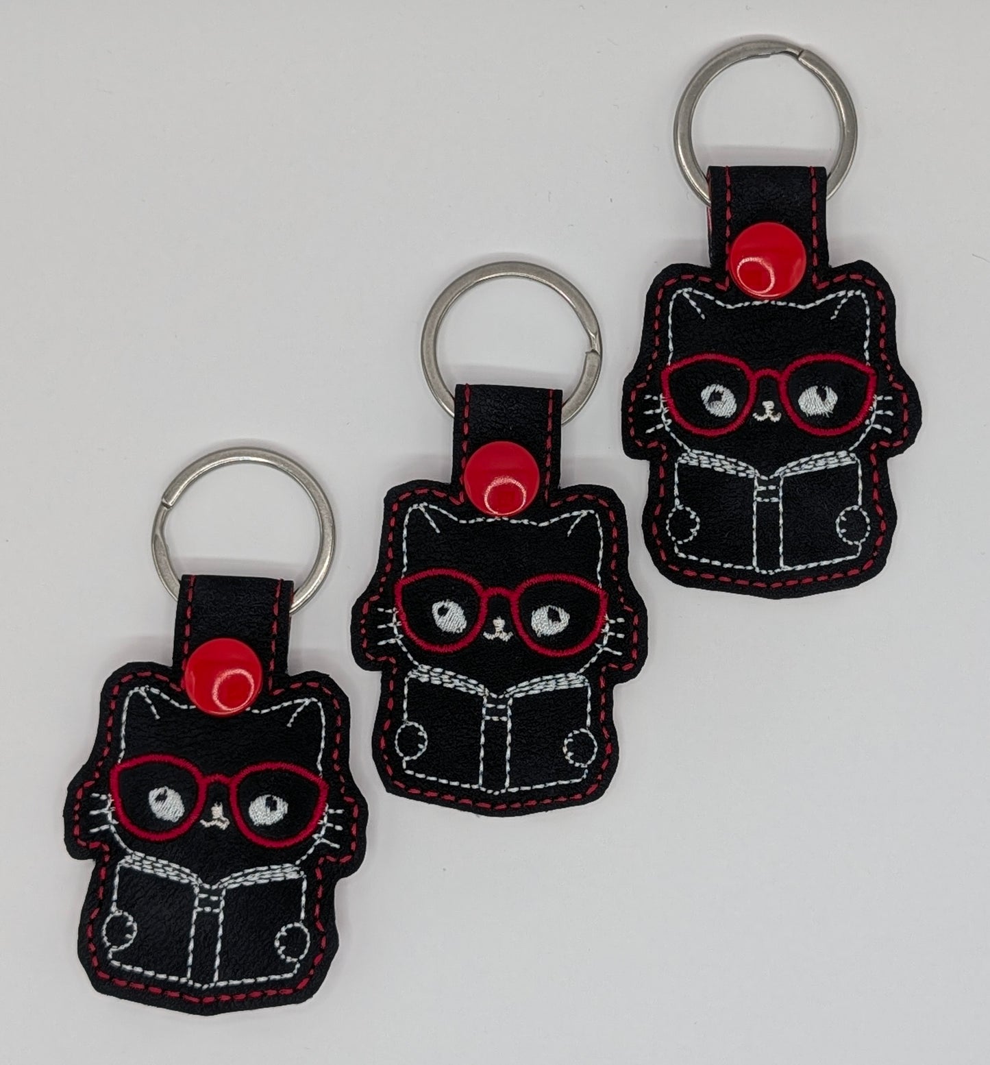Reading Cat Keychains