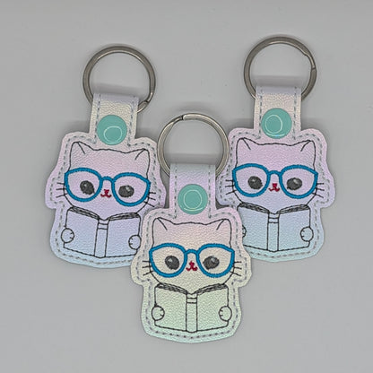 Reading Cat Keychains