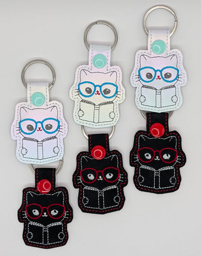 Reading Cat Keychains