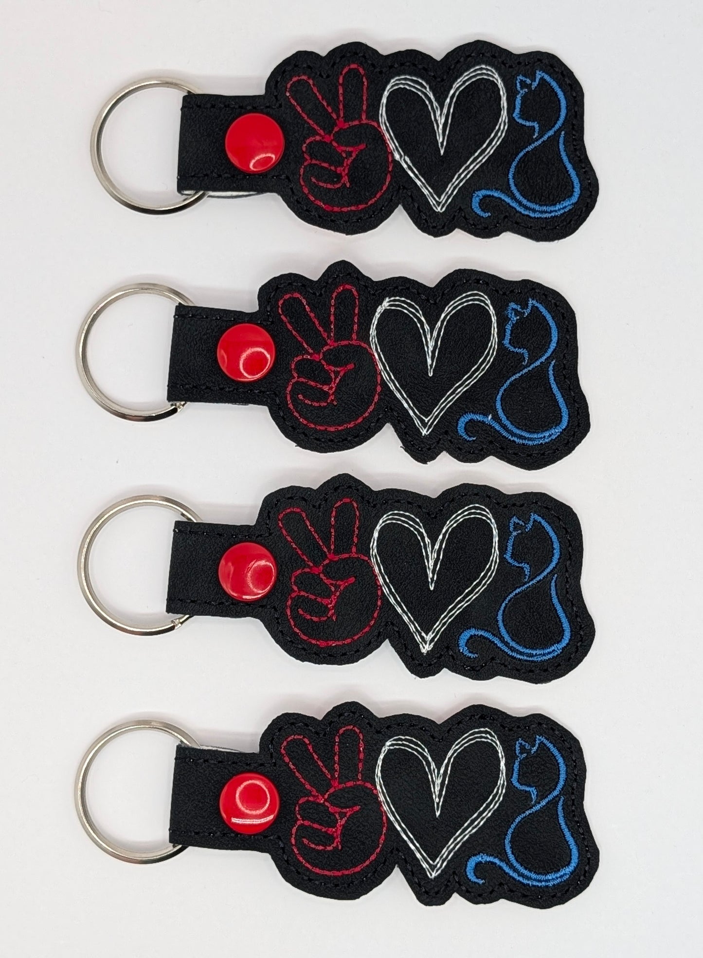 Peace Love Cat Keychains